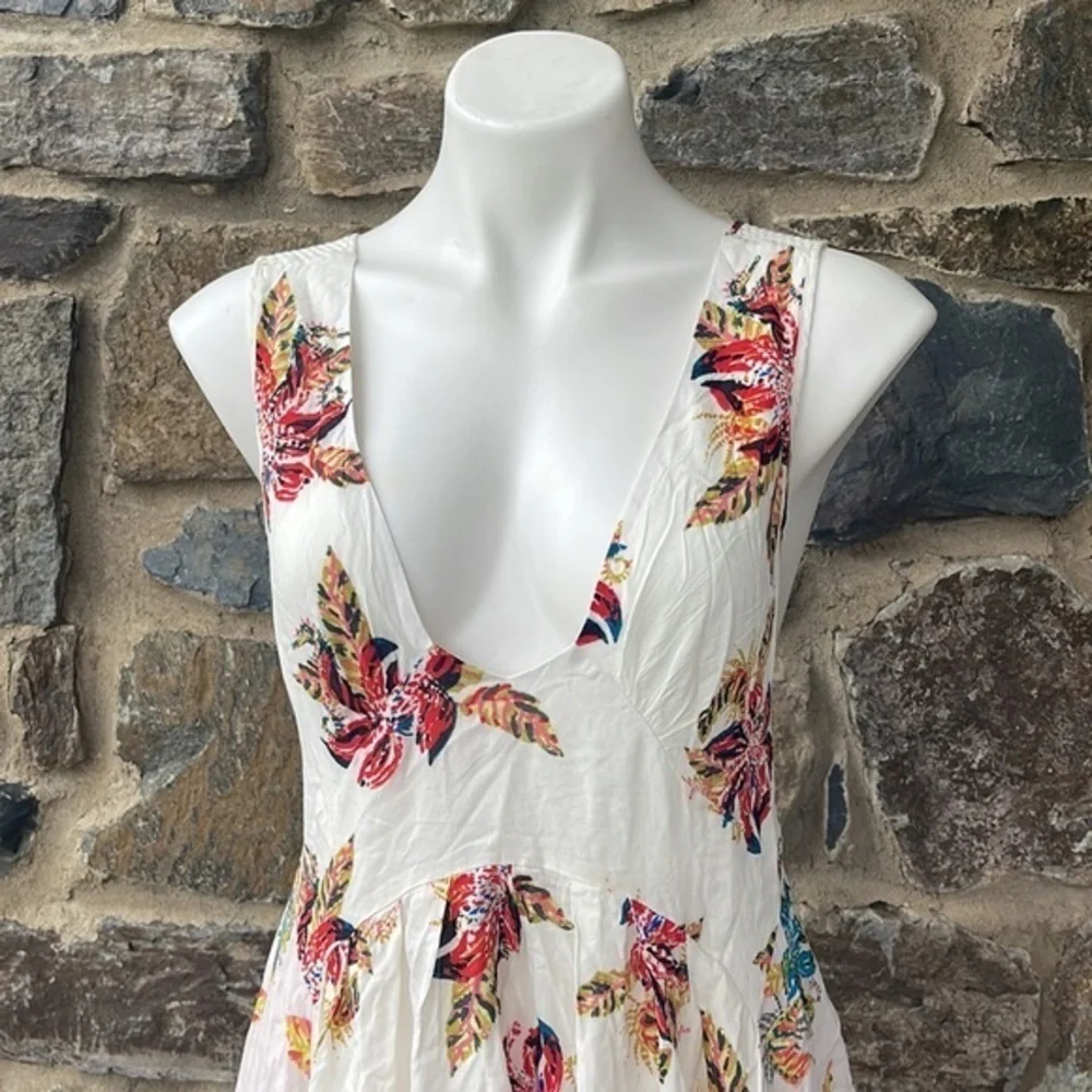 Free People NWT 'Thought I Was Dreamin' Strappy Floral Print Mini Dress Size L